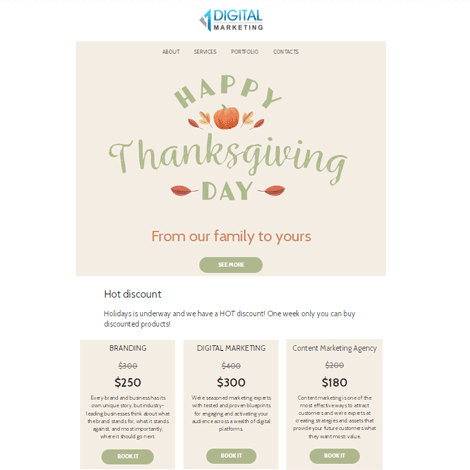 Thanksgiving Subscription Sale Marketing